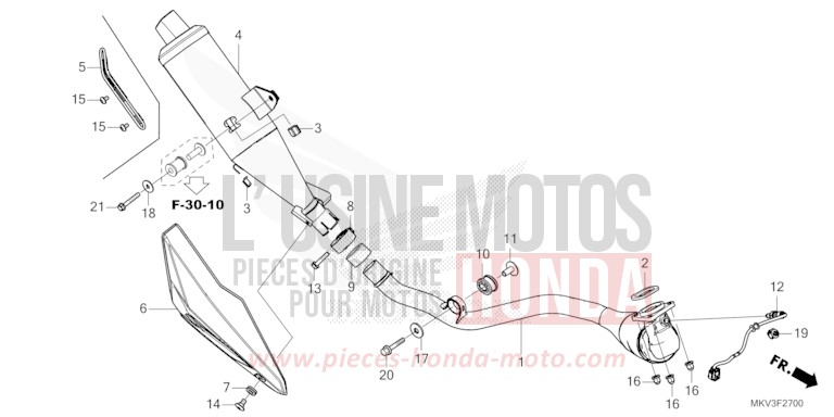 EXHAUST MUFFLER for Forza 750 CANDY CHROMOSPHERE RED (R381) from 2024